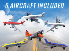 Crelloci 6-pack outdoors; portable aircraft toy set for sunny days.