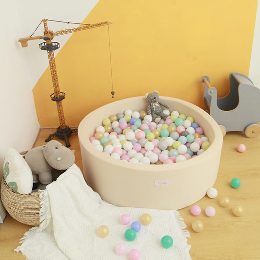 Crenailro beige foam ball pit cover removable for quick cleaning