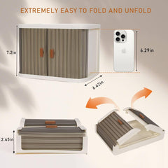 Creproly stackable system with interlocking grooves for expanding storage.