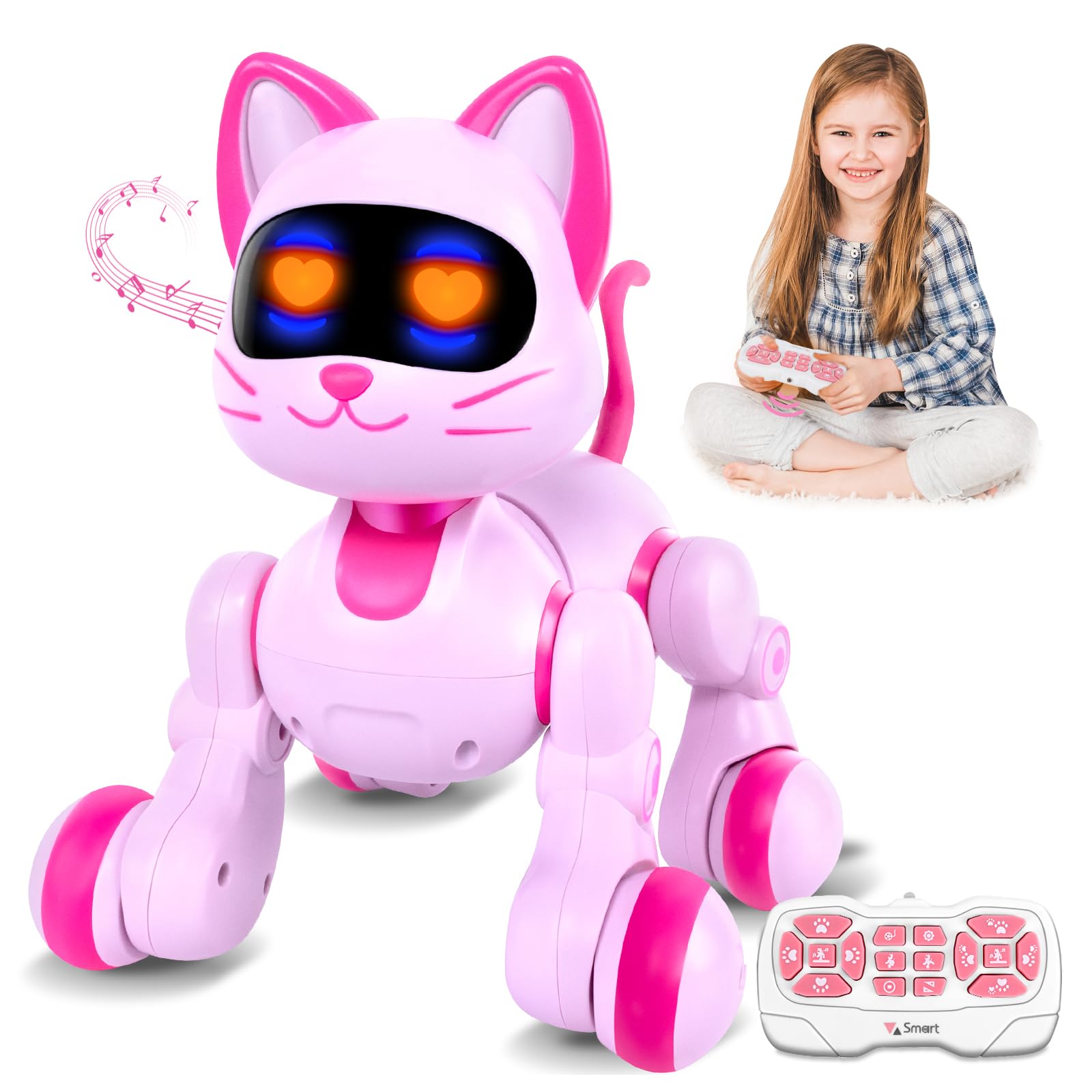 Cretargio robot cat front view; ideal for imaginative play.