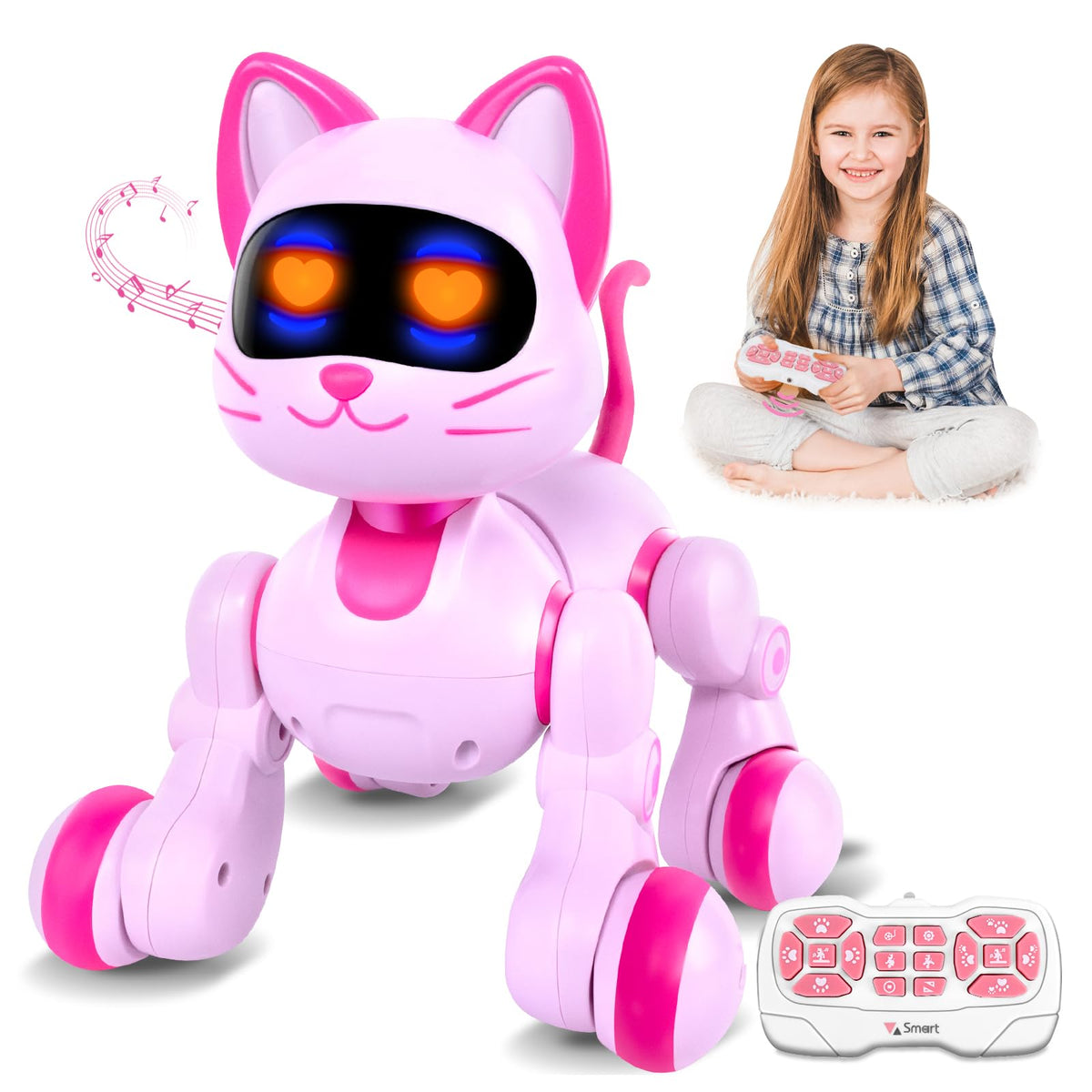 Cretargio robot cat front view; ideal for imaginative play.