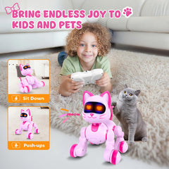 Cretargio robot cat USB recharge; supports longer playtime without replacements.