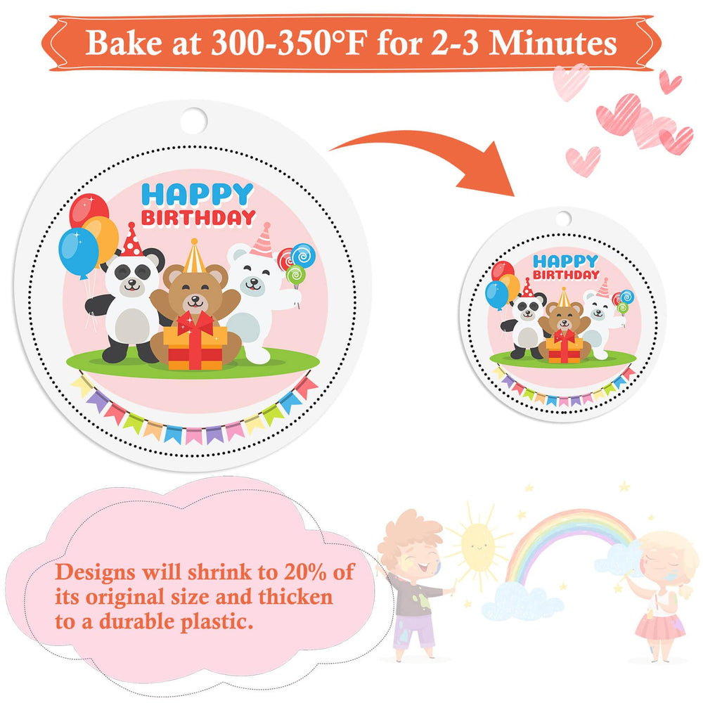 Cridoz shrinky sheets designed for coloring and tracing with frosted surface