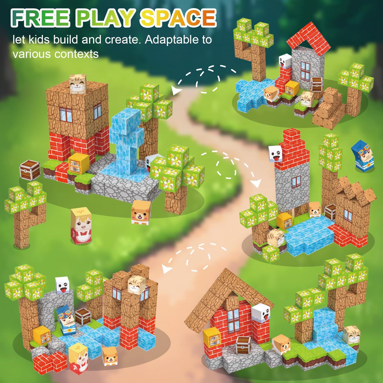 Crifeton Magnetic Blocks—colorful pieces promoting color recognition during play.