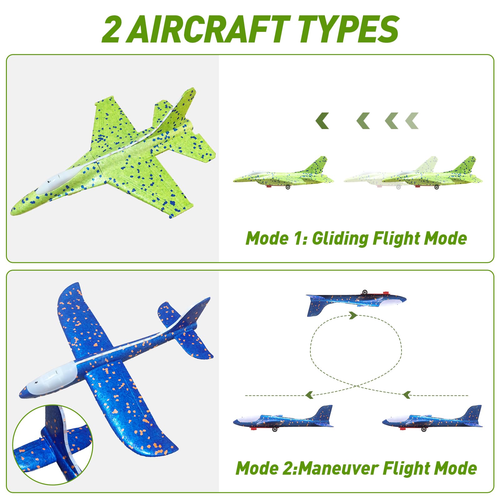 CRILARY LED fuselage lights enable night visibility during play.