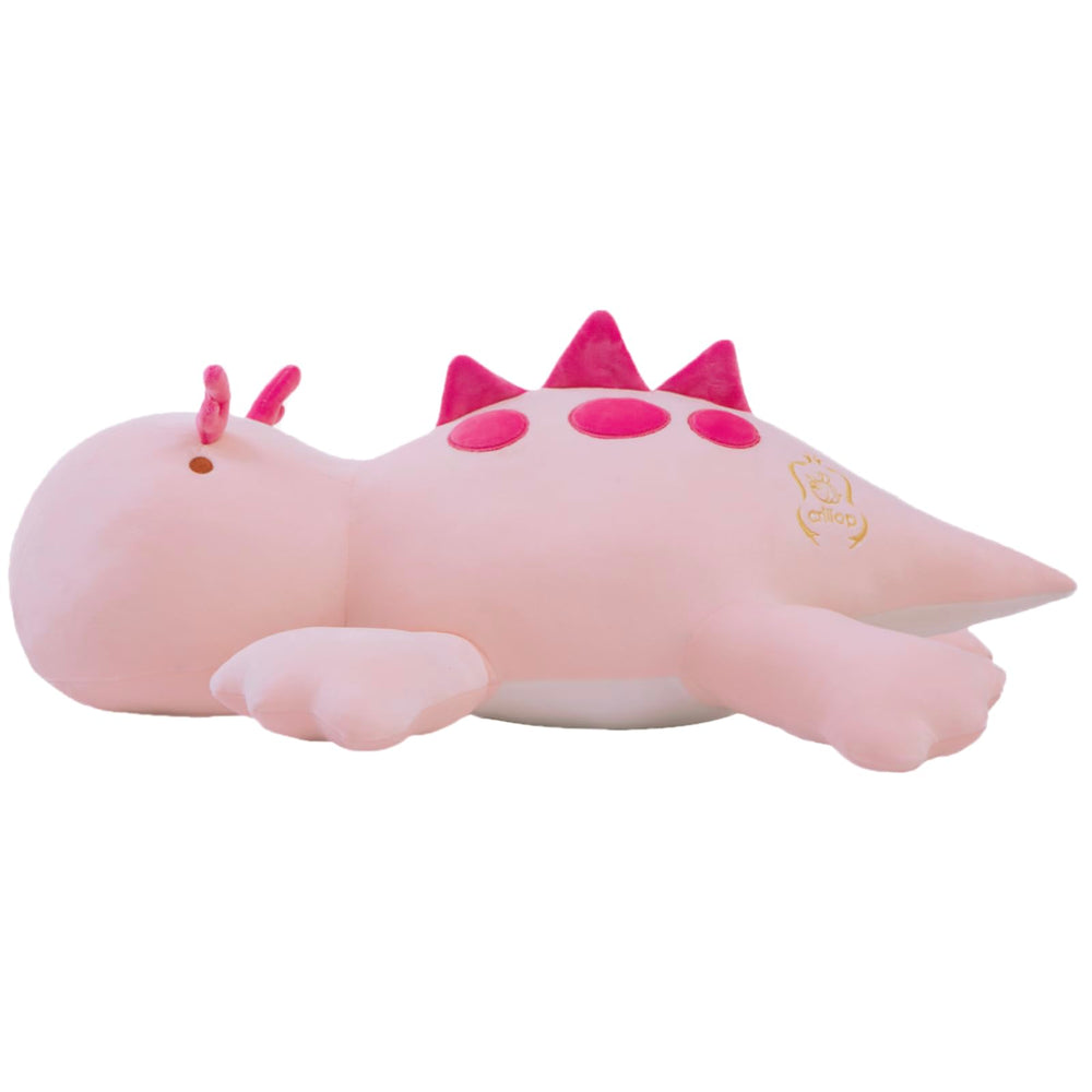 Crillop pink dinosaur weighted plush, 24-inch cuddle companion for calming hugs.