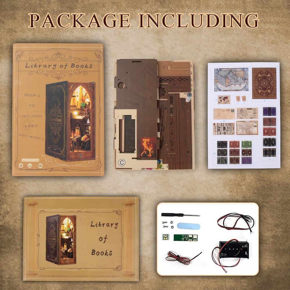 CRIOLPO Book Nook Kit simple DIY instructions for assembly