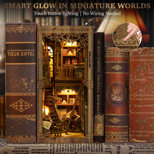 CRIOLPO Book Nook Kit LED lighting creates warm, cozy ambience on your shelf.