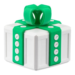 Critigulf green and white annoying gift box full view, a compact prank design.