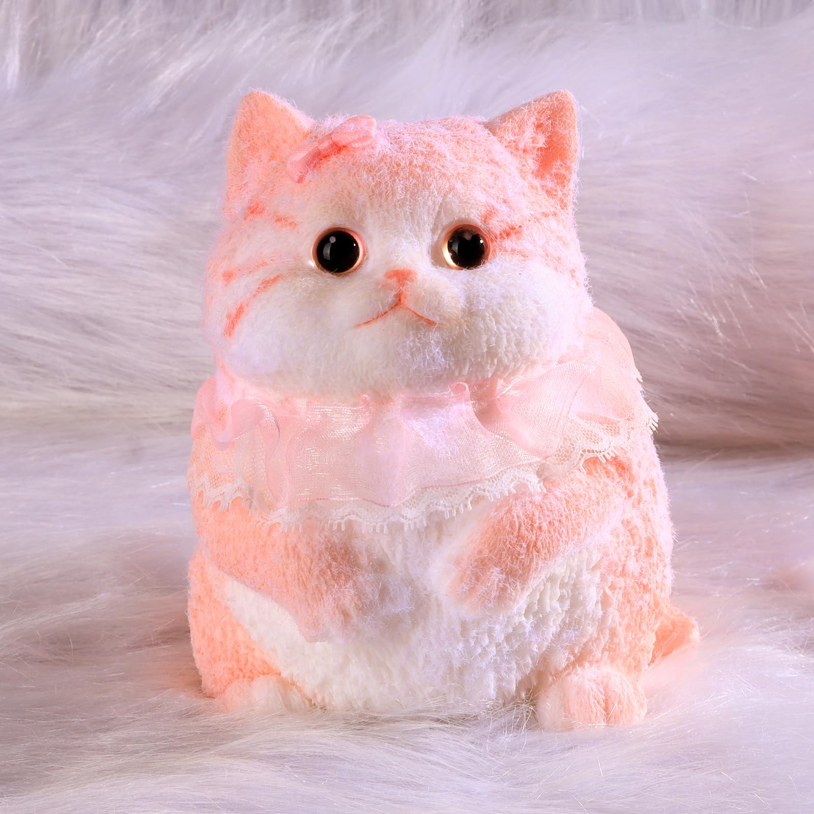 CritterCopia Big Taba Squishy Cat pink; handmade stress relief toy for calm moments