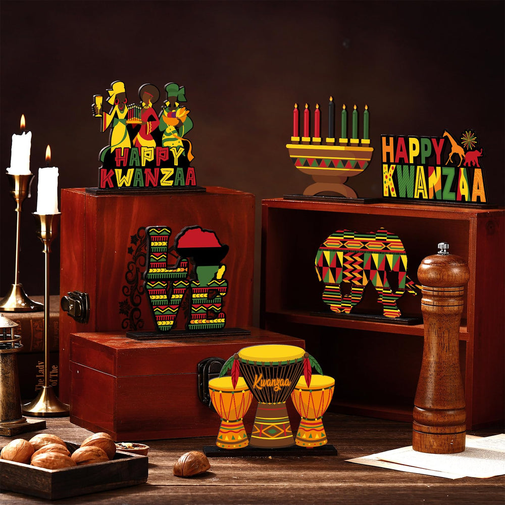 CroBlissful Kwanzaa colorful centerpiece enhances dining table ambience
