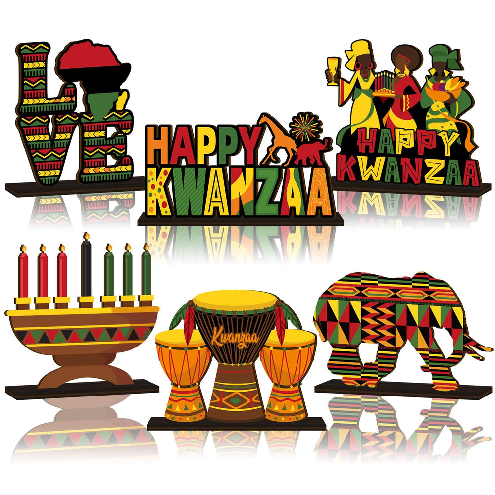 CroBlissful Kwanzaa wooden-base sign for sturdy table display