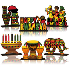 CroBlissful Kwanzaa wooden-base sign for sturdy table display