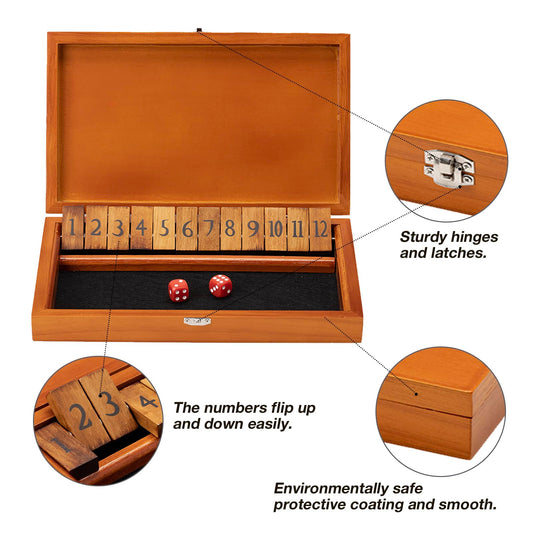 Crobyi wooden box shows all 12 numbers for quick gameplay.
