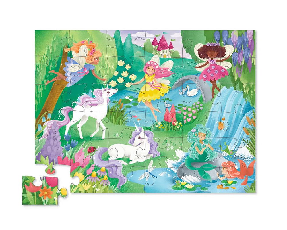 Crocodile Creek 36-piece puzzle pieces laid out to encourage problem solving for little hands.