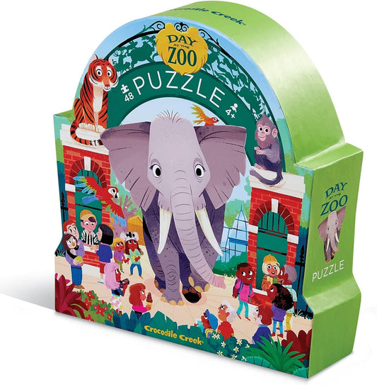 Crocodile Creek Above and Below puzzle cover with bright colors for engaging floor play