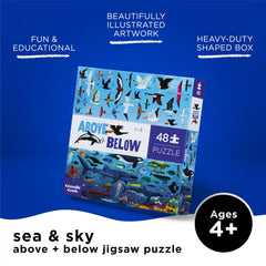 Close-up of Sea & Sky colors in Crocodile Creek puzzle pieces