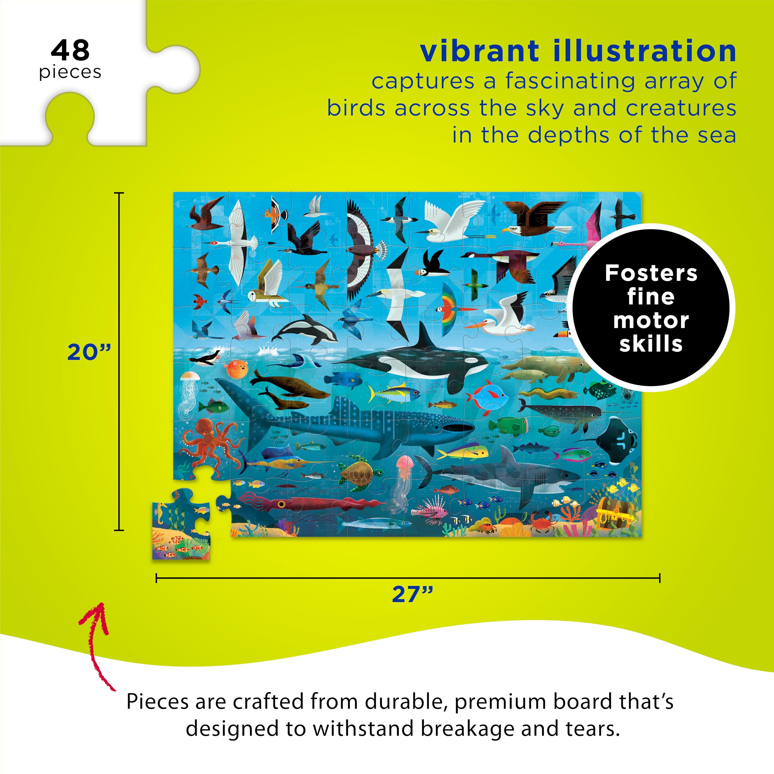 Finished Crocodile Creek Above + Below puzzle laid flat to show design