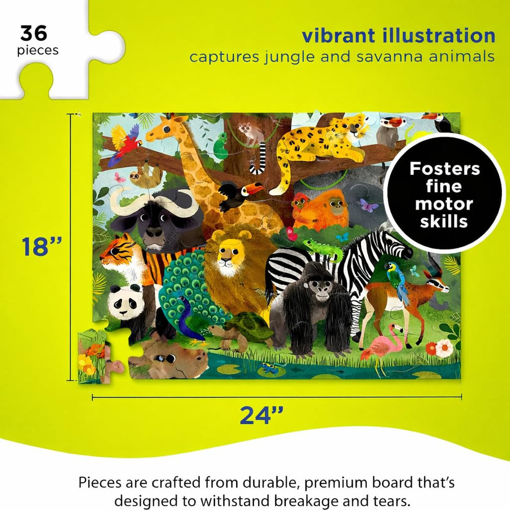 Crocodile Creek large-piece puzzle aids little fingers during placement.