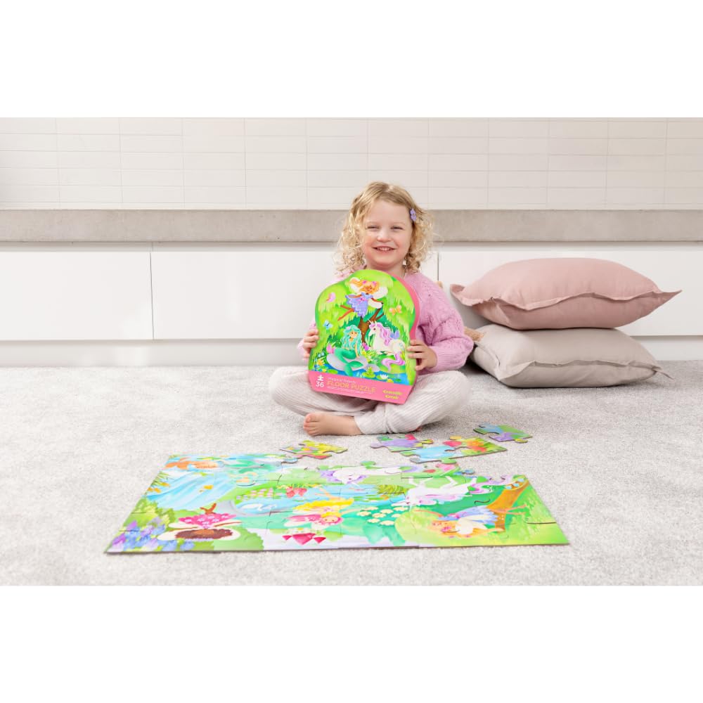 Crocodile Creek bright colors and designs engage young learners in puzzle play.