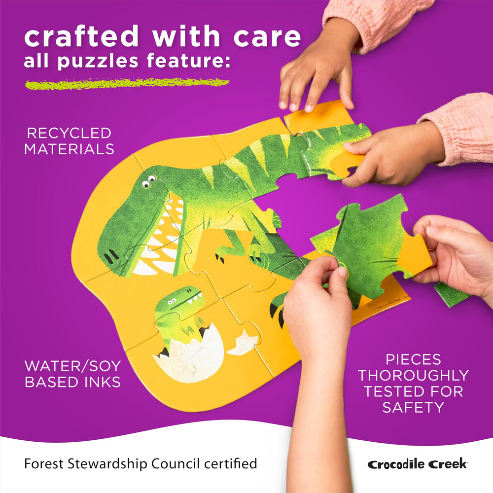 Colorful Crocodile Creek jigsaw pieces that boost early recognition