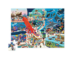 Crocodile Creek Day at the Aquarium finished puzzle on floor supports calm play