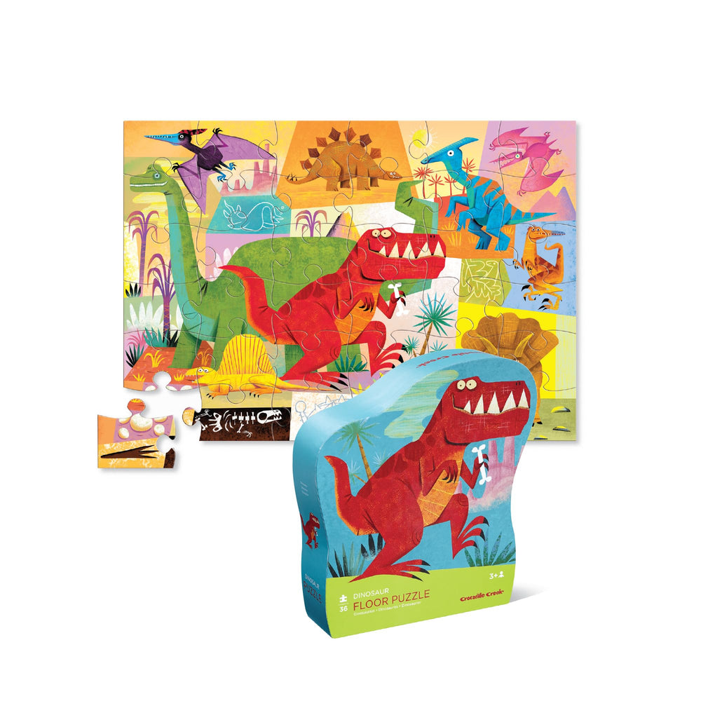 Crocodile Creek dinosaur floor puzzle 36 pieces boosts hand-eye coordination during floor play
