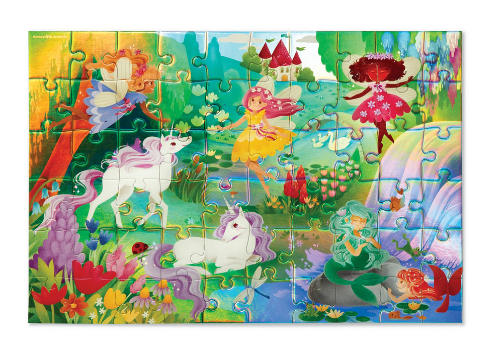Crocodile Creek heavy-duty storage box keeps puzzles tidy and portable.