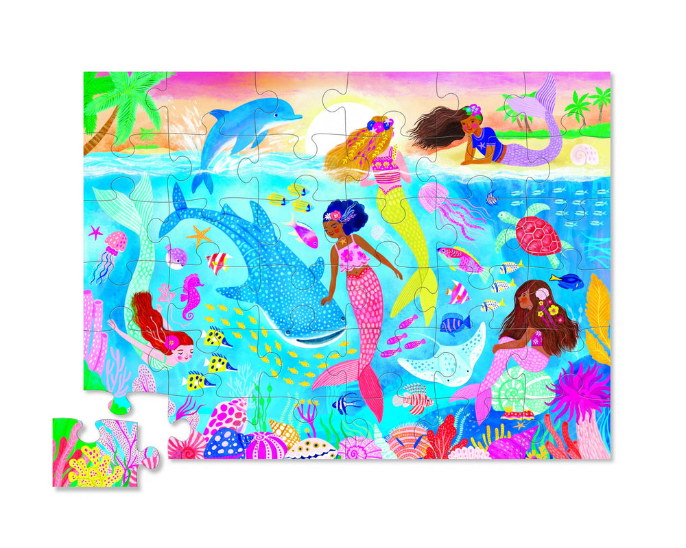 Crocodile Creek Mermaid Dreams storage box keeps the puzzle organized after play