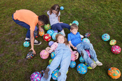 PVC-free Crocodile Creek playground ball ready for kickball on grass or pavement.