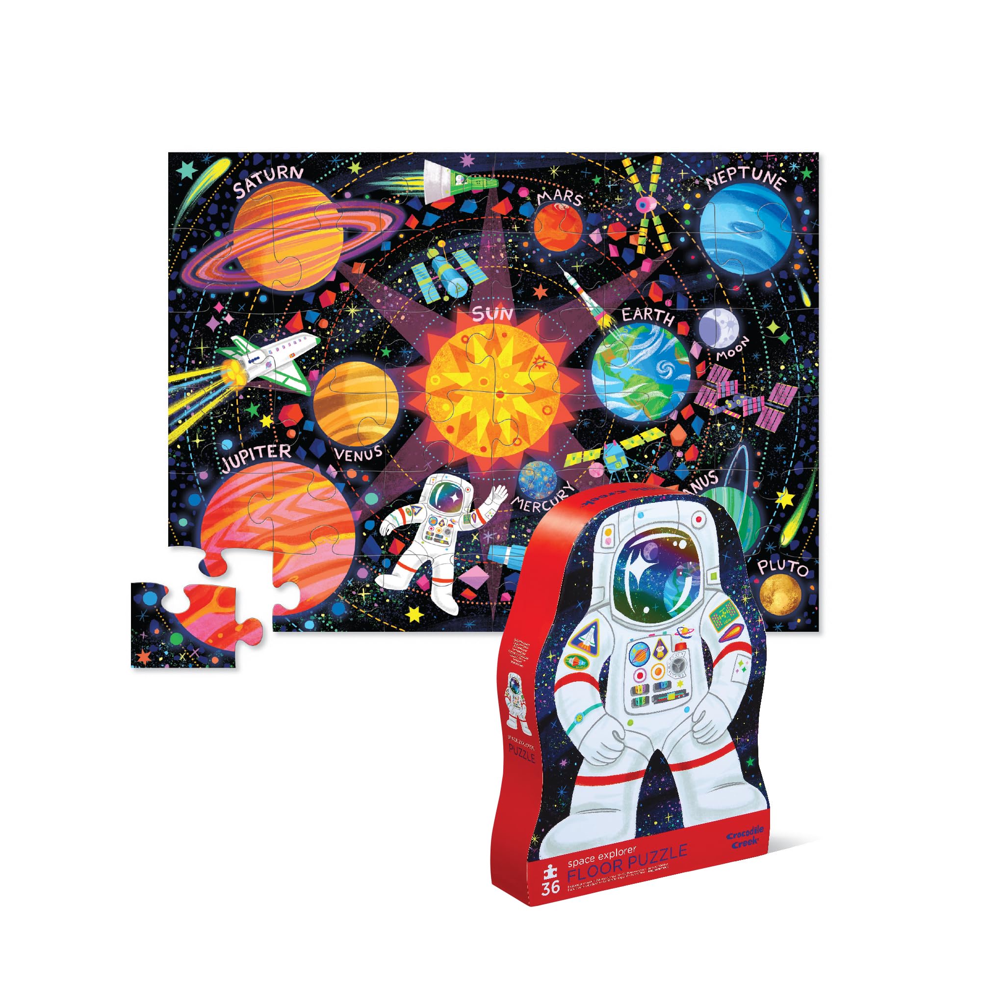 Crocodile Creek Space Explorer puzzle box invites on-floor play and imagination.