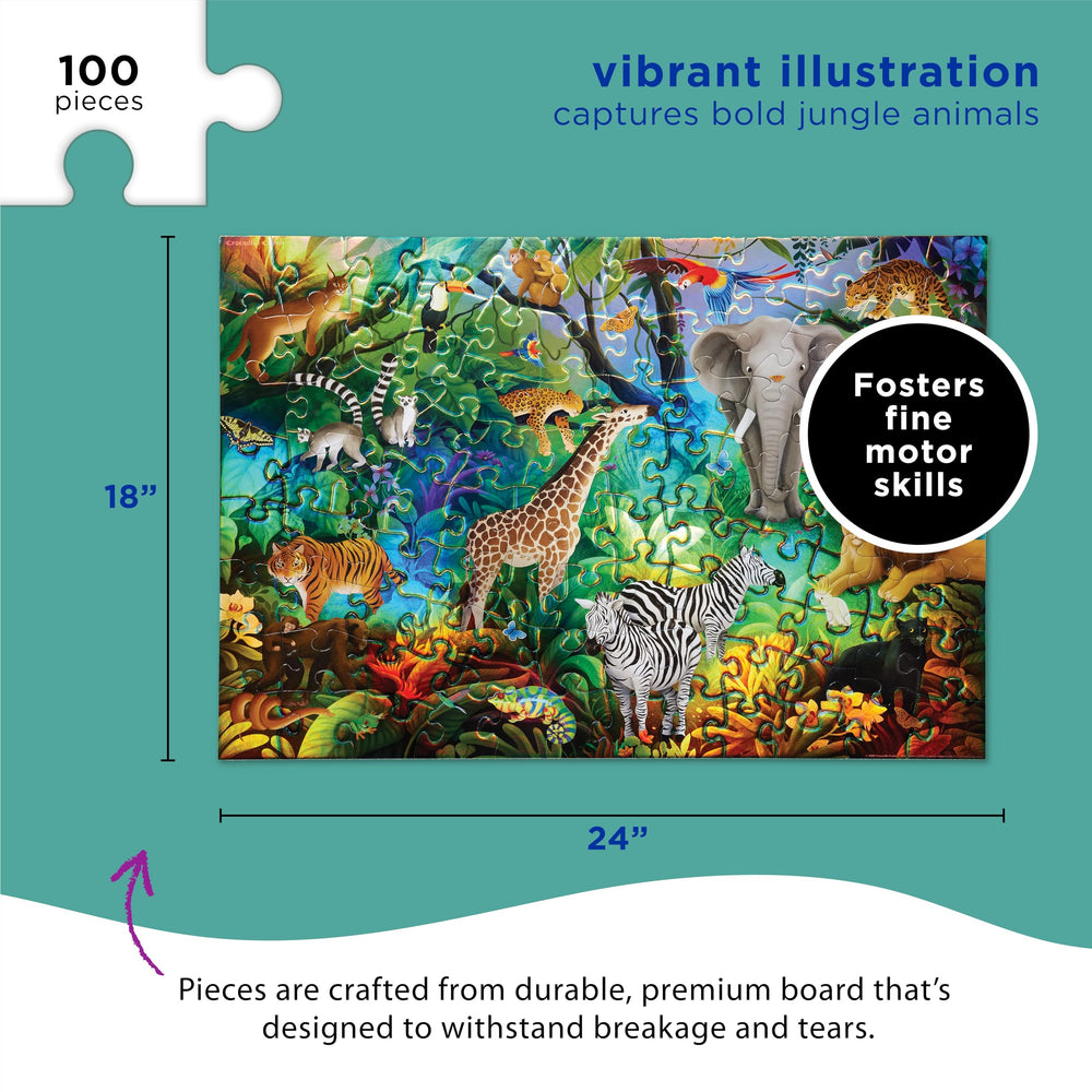 Crocodile Creek table or floor puzzle setup showcasing Jungle Paradise scene