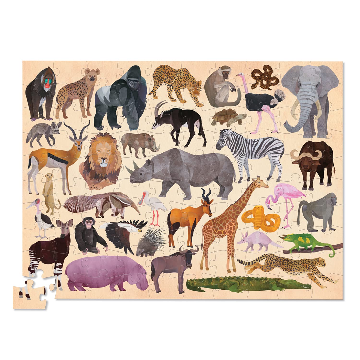 Crocodile Creek table or floor puzzle promotes fine motor skills.