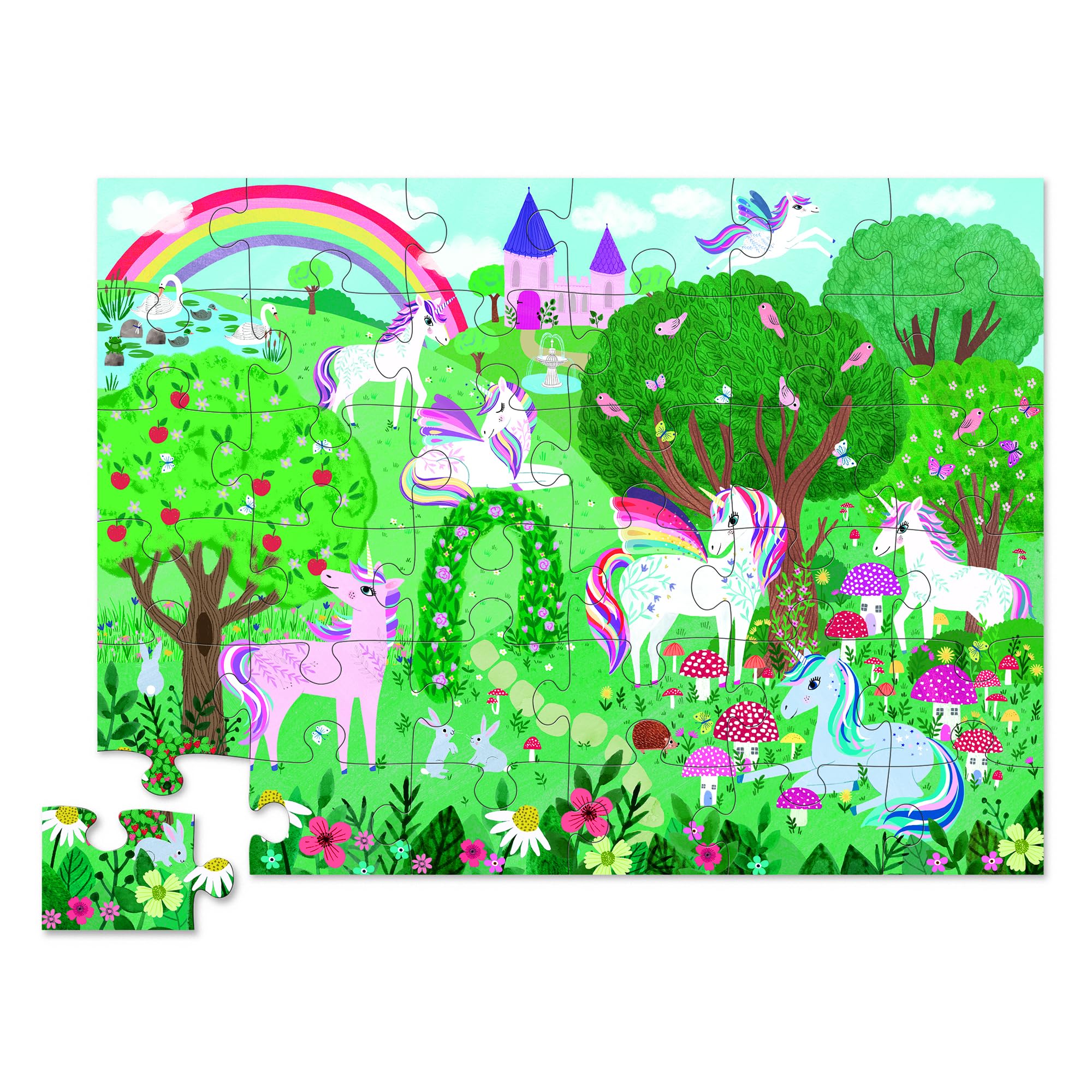 Crocodile Creek Unicorn Dreams puzzle uses soy-based inks and FSC materials.