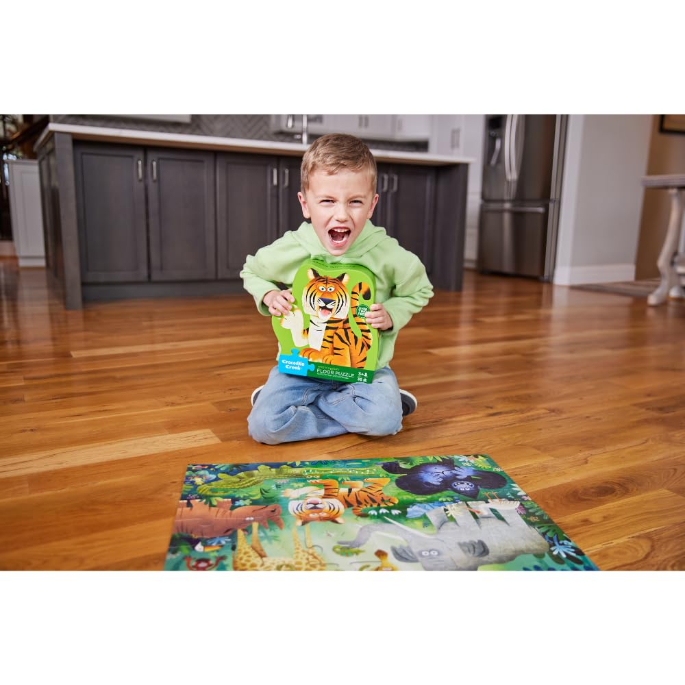 Crocodile Creek Wild Kingdom puzzle finished size 18 x 24 inches for family rooms.