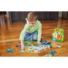Crocodile Creek Wild Kingdom art on puzzle pieces friendly for little hands.