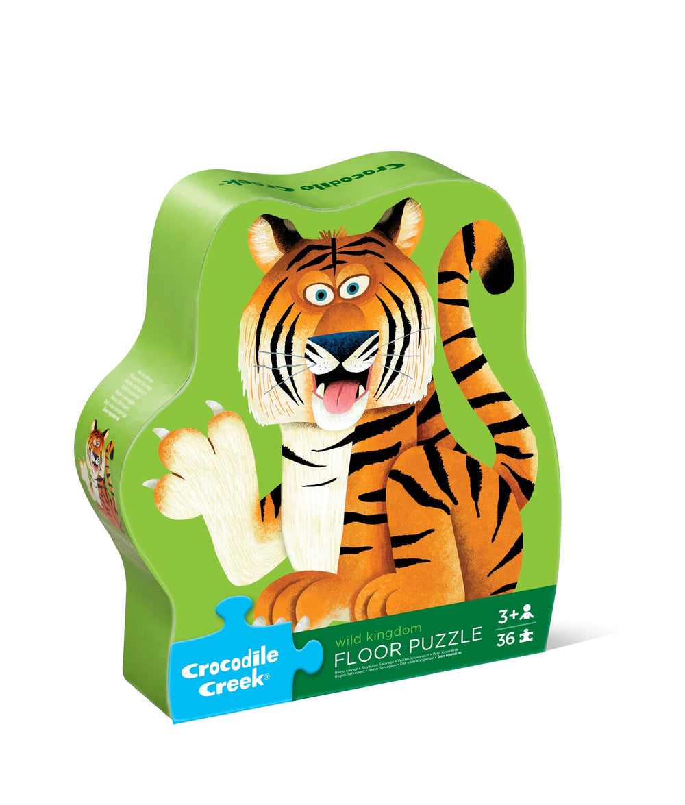 Crocodile Creek Wild Kingdom puzzle box with 36 pieces, ideal for ages 3 and up.
