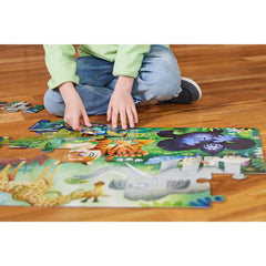 Crocodile Creek Wild Kingdom puzzle piece close-up, with chunky easy-grip shapes.