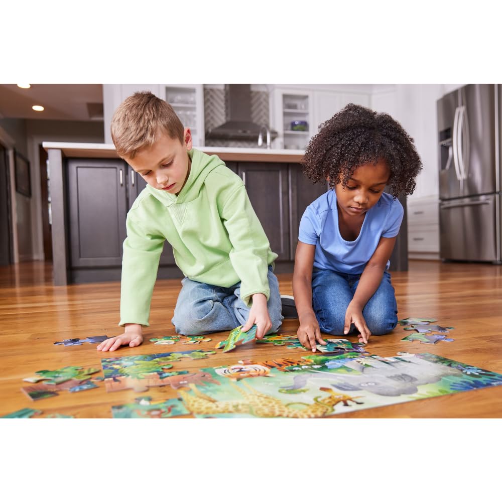 Crocodile Creek Wild Kingdom puzzle durable construction for repeat use.