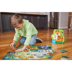 Crocodile Creek Wild Kingdom puzzle colorful artwork promoting imaginative play.