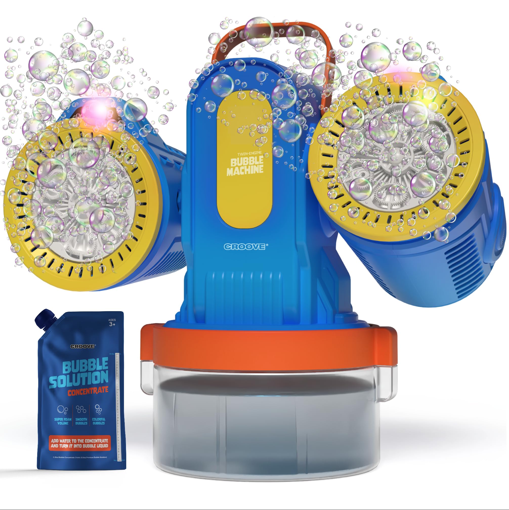 Croove bubble machine front view for outdoor fun