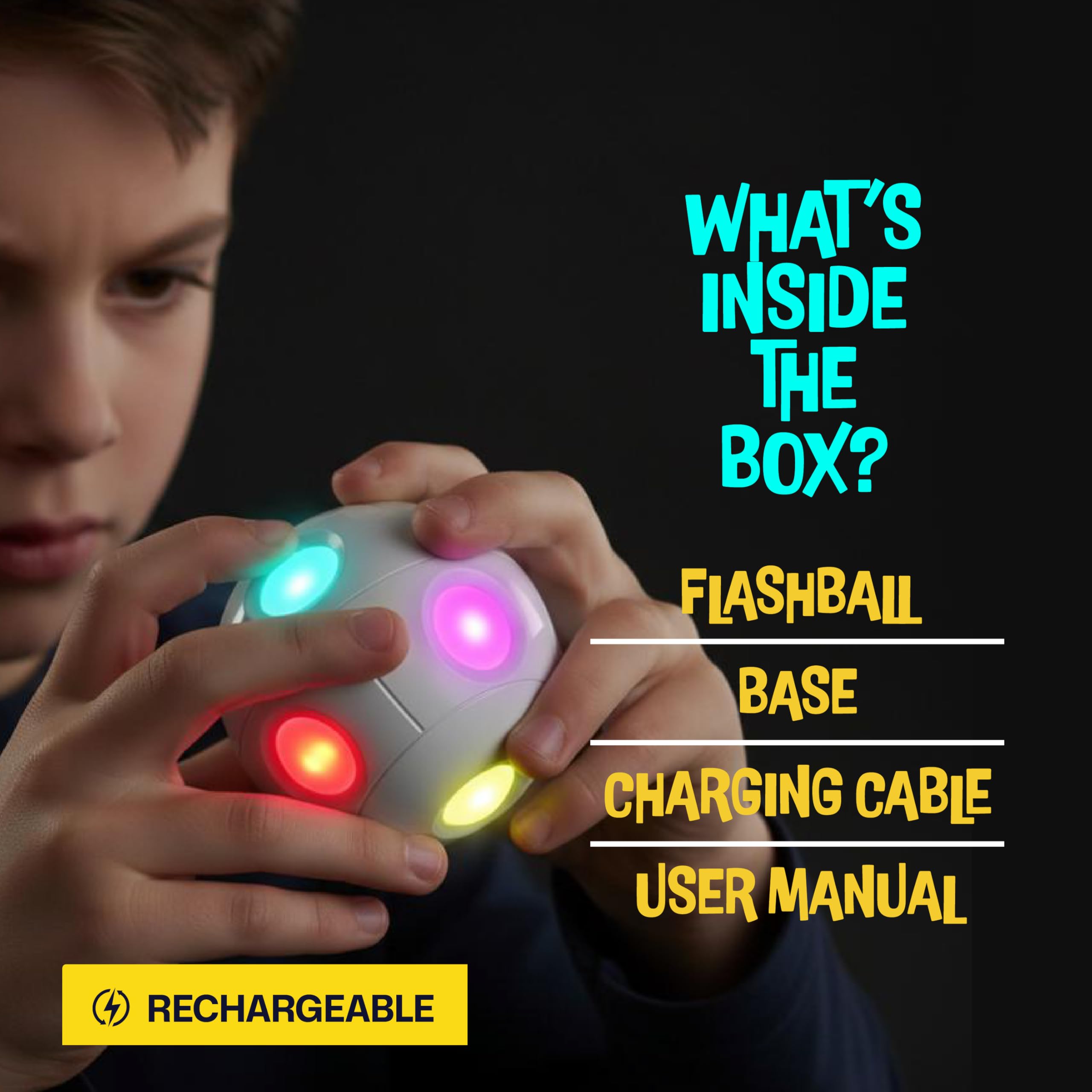 Croove Flashball motion-detection sensor responds to shakes for dynamic challenges.
