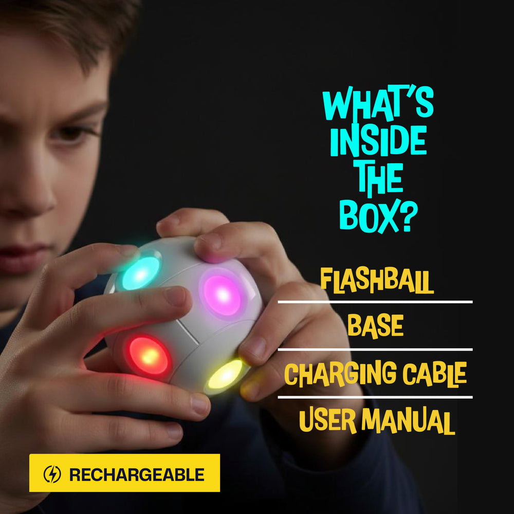 Croove Flashball motion-detection sensor responds to shakes for dynamic challenges.