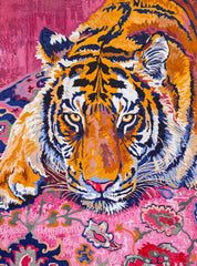 Cross & Glory Bohemian Tiger Tapestry puzzle box, vibrant Moroccan rug motif, ideal for gifting.
