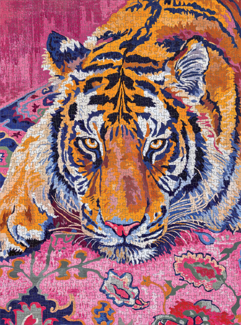 Cross & Glory Bohemian Tiger Tapestry wall art ready to showcase.