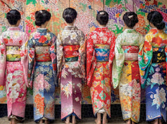 Cross and Glory Detailed kimono motifs inviting cultural exploration through puzzle pieces