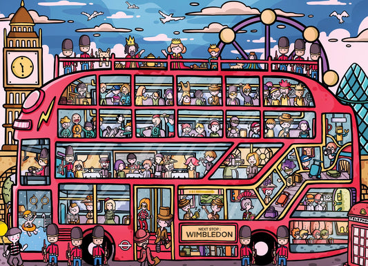 Cross & Glory All Aboard London puzzle: red bus scene for focused puzzle time