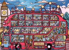 Cross & Glory All Aboard London puzzle: red bus scene for focused puzzle time