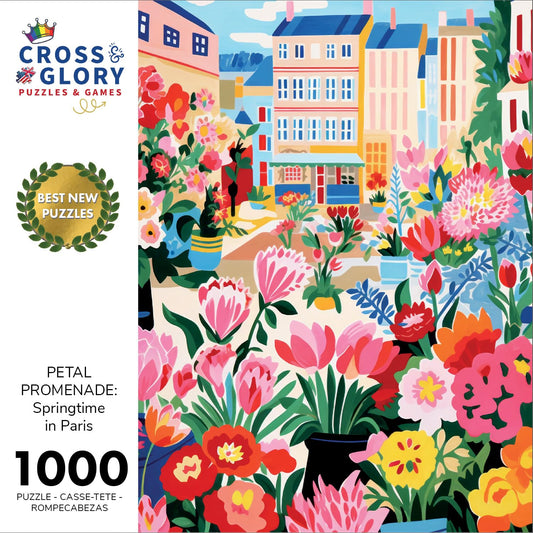 Cross & Glory Petal Promenade spring color palette, ideal for relaxing evenings of puzzling