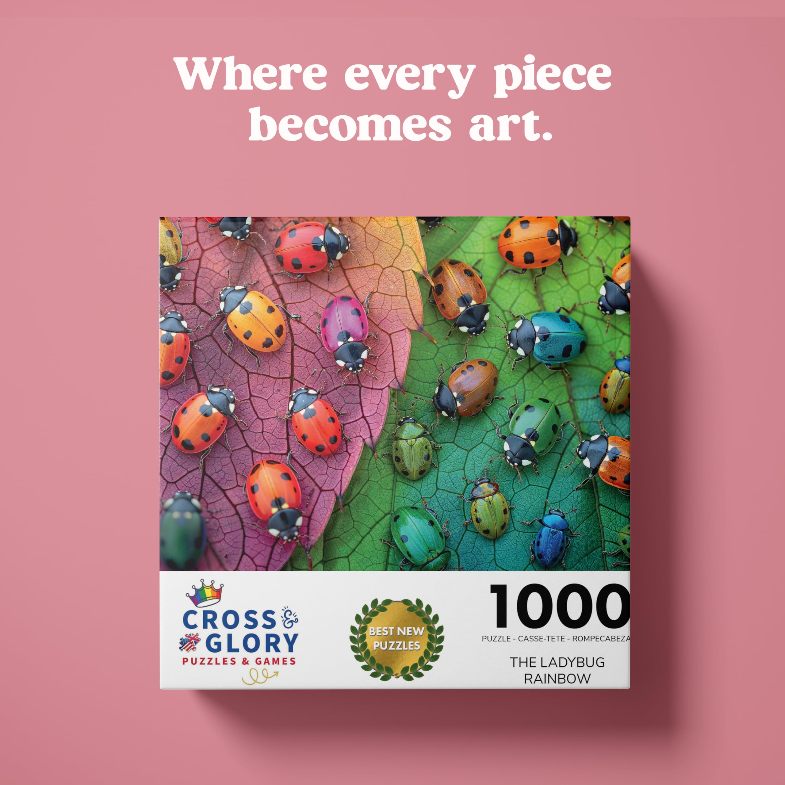 Cross & Glory tiny puzzle pieces in hand inviting focused, relaxing play.
